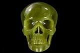 Realistic, Polished Jade (Nephrite) Skull #116433-1